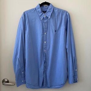 Men’s blue long sleeve button up